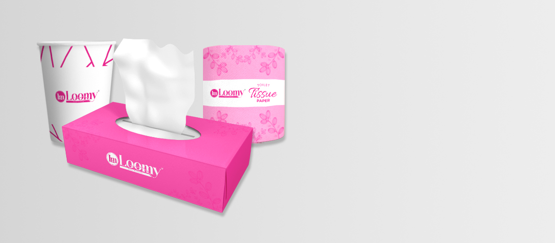 loomy paper products banner